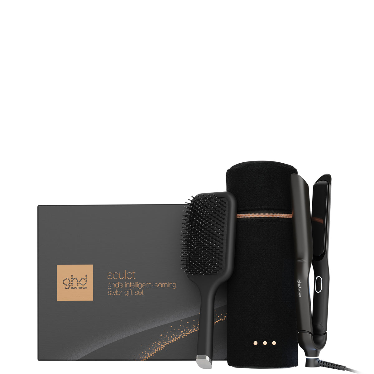 ghd sculpt interactive hair straightener gift set in black