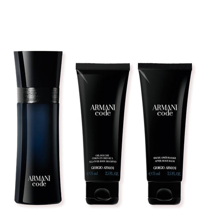 Code Homme Confezione 50 ML Eau de Toilette + 75 ML Gel Doccia + 75 ML Balsamo Dopobarba